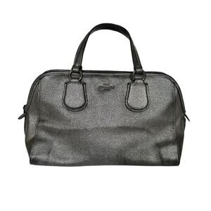 Coach Nolita Gunmetal Leather Metallic Satchel Shoulder Bag‎